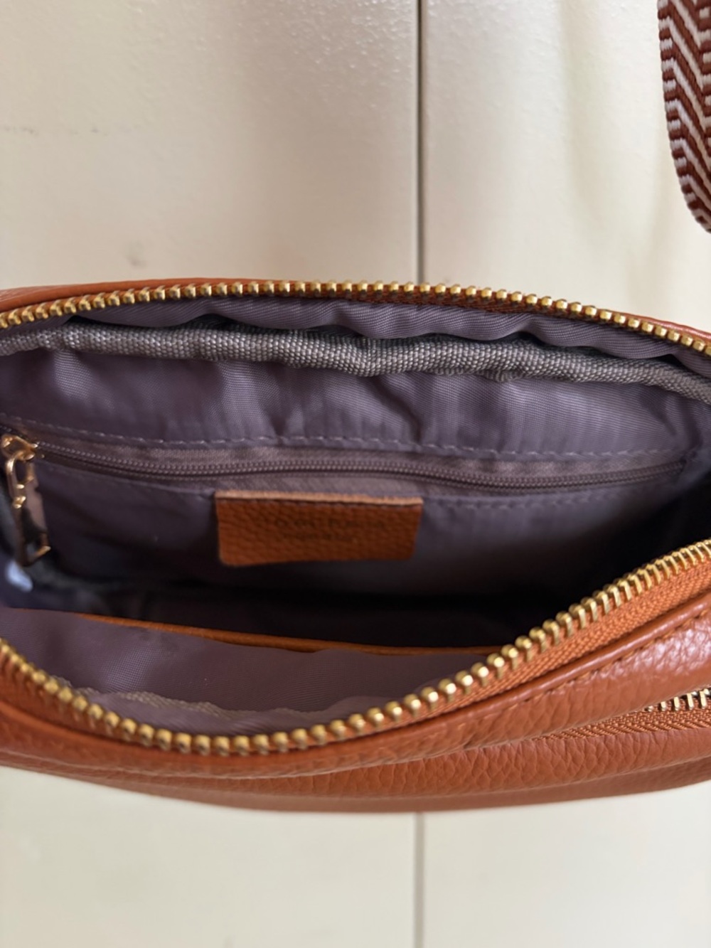 Everyday Pebbled Leather Crossbody in Cognac - Picture 4 of 4